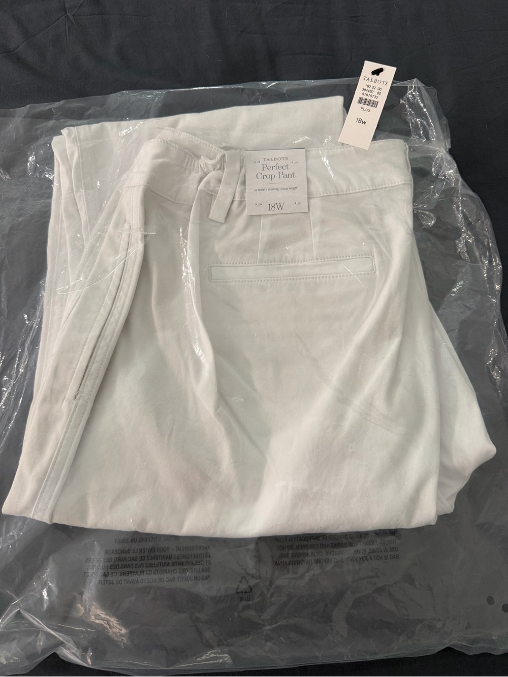 New Talbots Crop Ankle Pants White 18W
